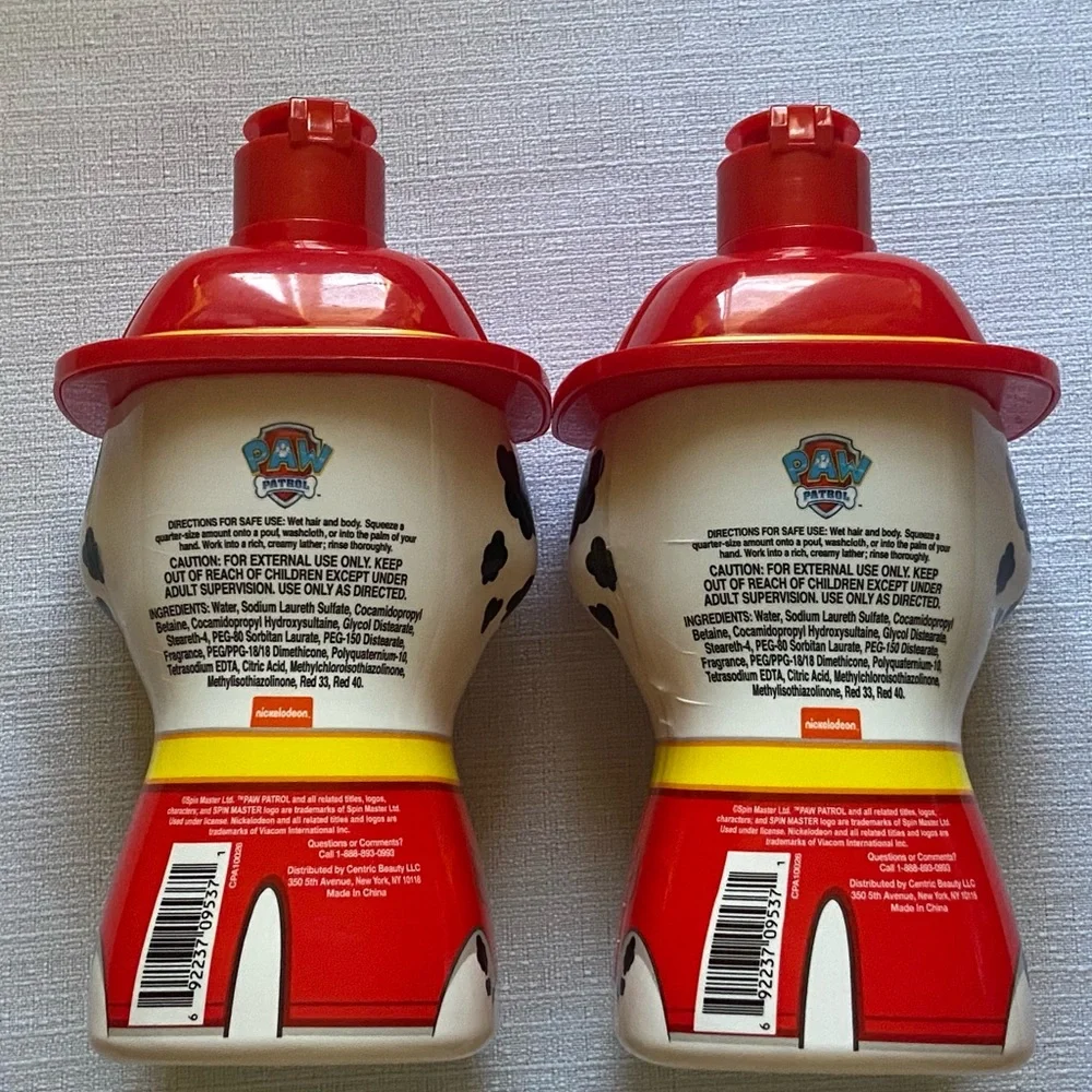 Nickelodeon Paw Patrol 3-in-1 Shampoo, Conditioner, & Body Wash-2 Bottles